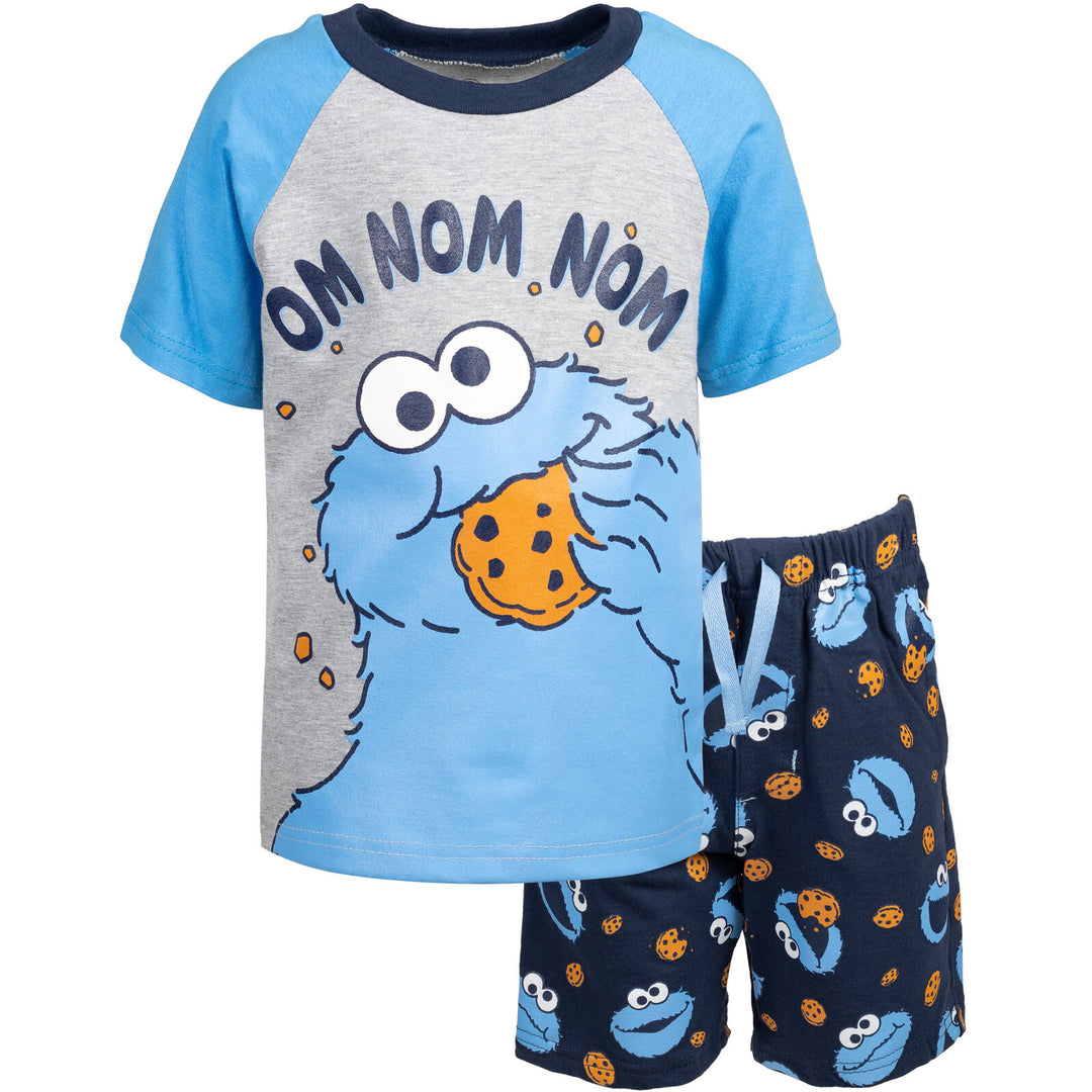 Sesame Street Cookie Monster T-Shirt and French Terry Shorts Outfit Set