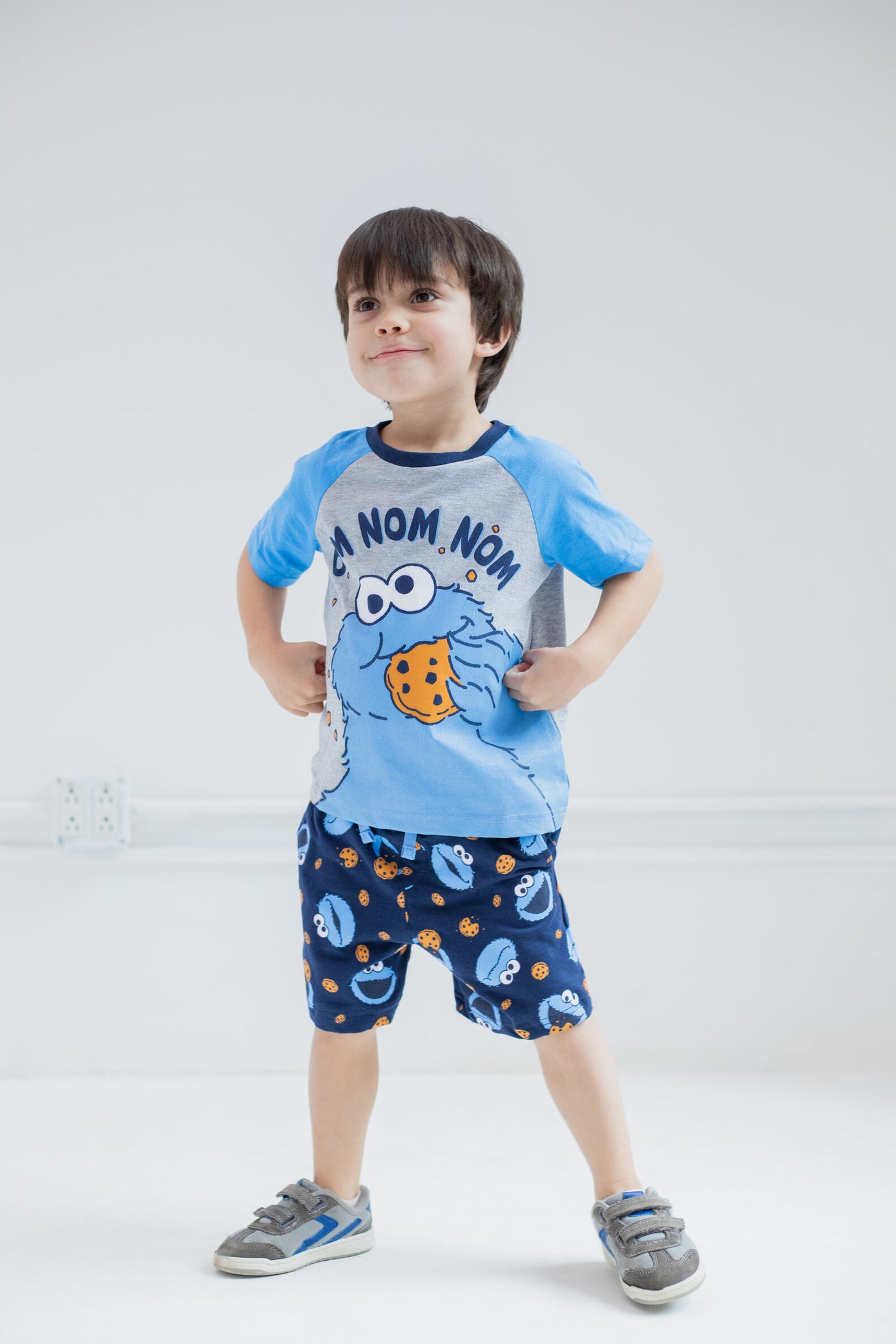 Sesame Street Cookie Monster T-Shirt and French Terry Shorts Outfit Set