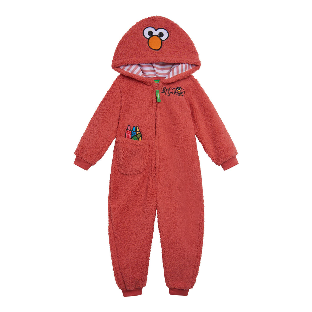 Sesame Street Elmo Cozy Sherpa Zip Up Cosplay Costume Coverall