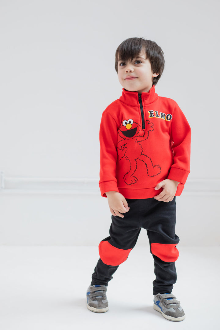 Sesame Street Elmo Fleece Half Zip Sweatshirt and Pants Set