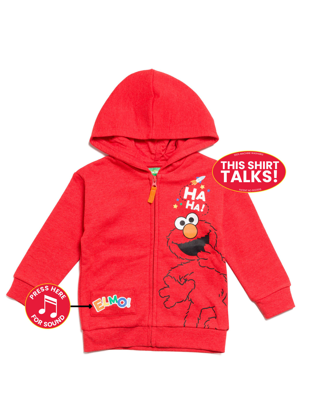 Sesame Street Elmo Fleece Zip Up Hoodie