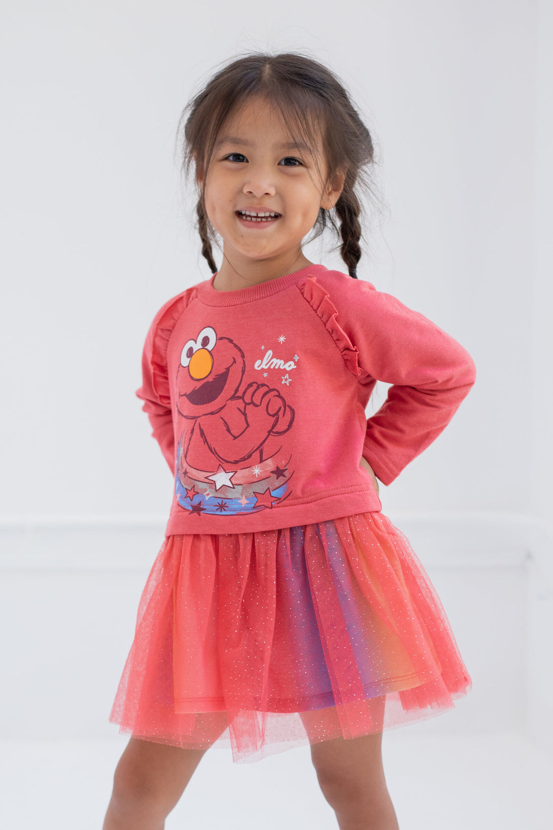 Sesame Street Elmo Infant Baby Girls French Terry Dress Red 12 Months Sesame Street Elmo Infant Baby Girls French Terry Dress Red 12 Months