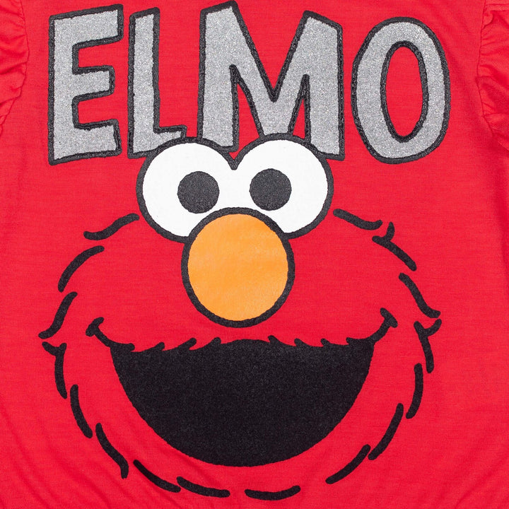 Sesame Street Elmo Peplum T-Shirt and French Terry Shorts Outfit Set