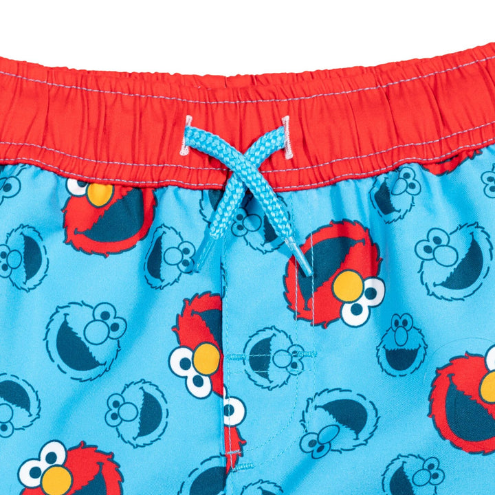 Sesame Street Elmo Pullover Rash Guard and Swim Trunks Outfit Set