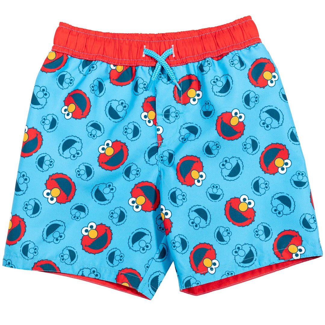 Sesame Street Elmo Pullover Rash Guard y Swim Trunks Outfit Set