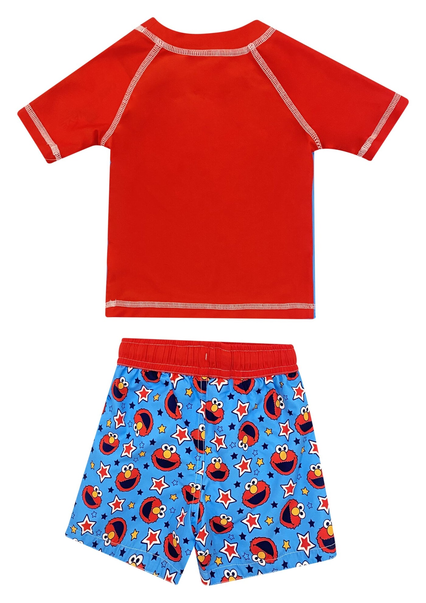 Sesame Street Elmo Pullover Rash Guard and Swim Trunks Outfit Set