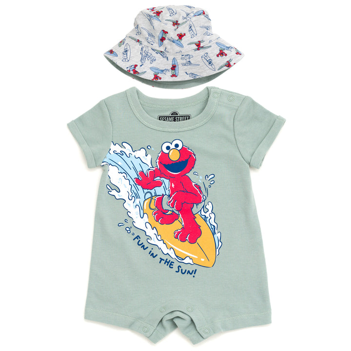 Sesame Street Elmo Romper and Bucket Sun Hat