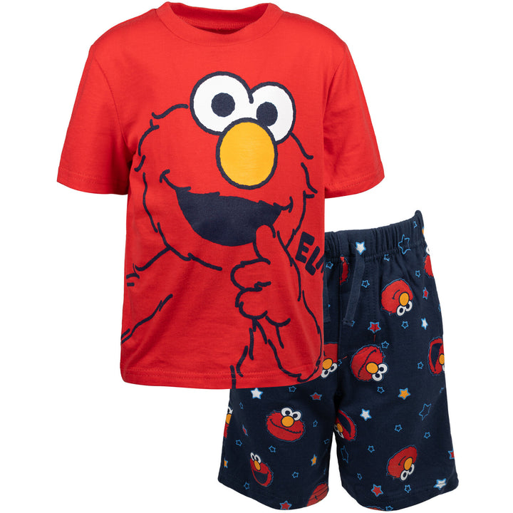 Sesame Street Elmo T-Shirt and French Terry Shorts Outfit Set