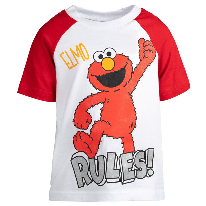 Camiseta con gráfico de Elmo de Barrio Sésamo y pantalones cortos de felpa francesa