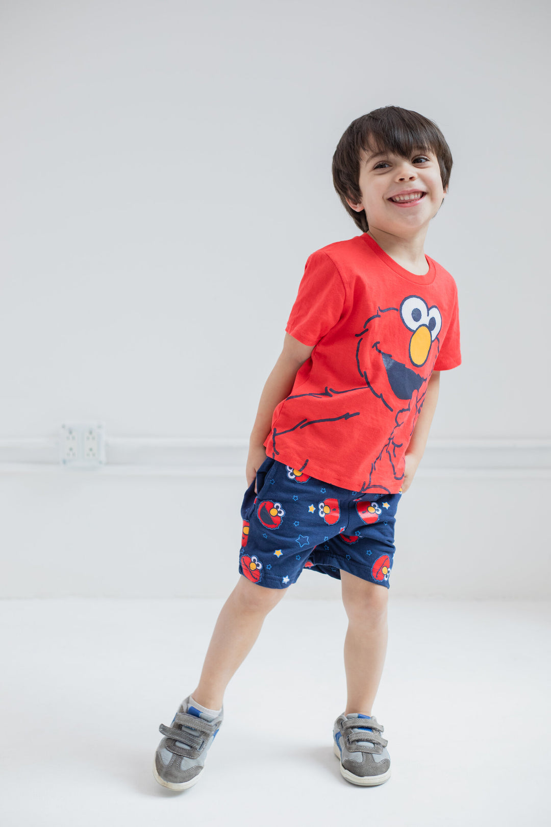 Sesame Street Elmo T-Shirt and French Terry Shorts Outfit Set