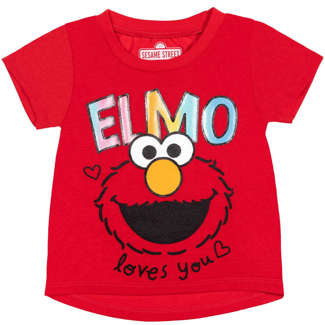 Sesame Street Elmo T-Shirt Tulle Skirt and Scrunchie 3 Piece Outfit Set