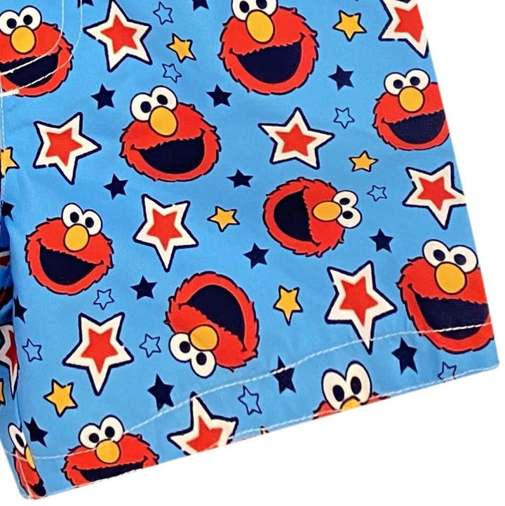 Sesame Street Elmo UPF 50+ Pullover Rash Guard Swim Trunks Outfit Set