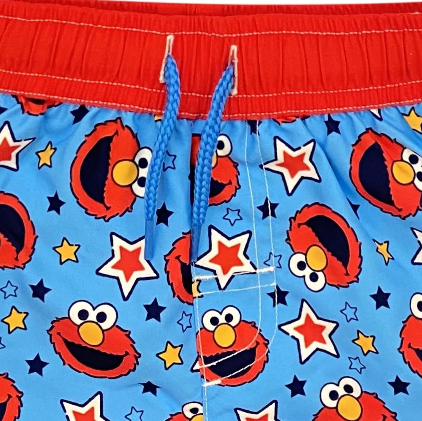 Sesame Street Elmo UPF 50+ Pullover Rash Guard Swim Trunks Outfit Set