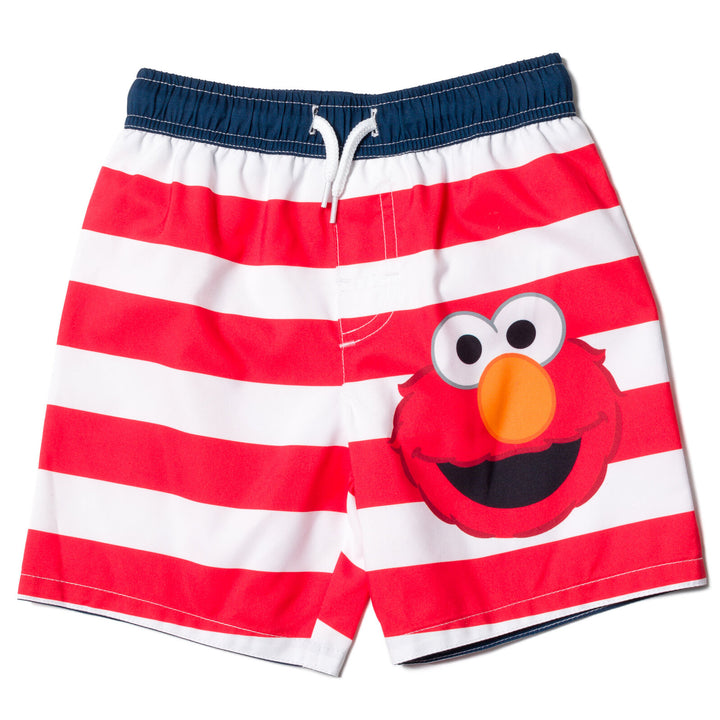 Sesame Street Elmo UPF 50+ Rash Guard Swim Trunks Outfit Set