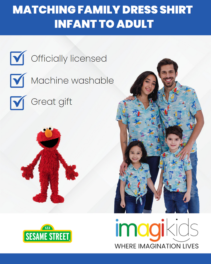 Sesame Street Matching Family Hawaiian Button Down Dress Shirt