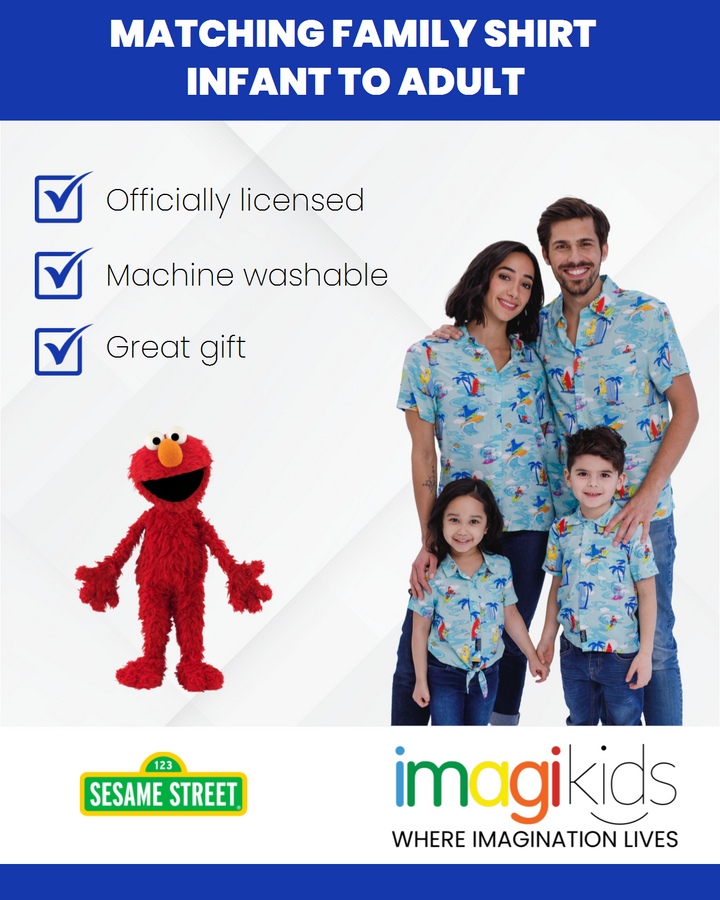 Sesame Street Matching Family Hawaiian Button Down Dress Shirt