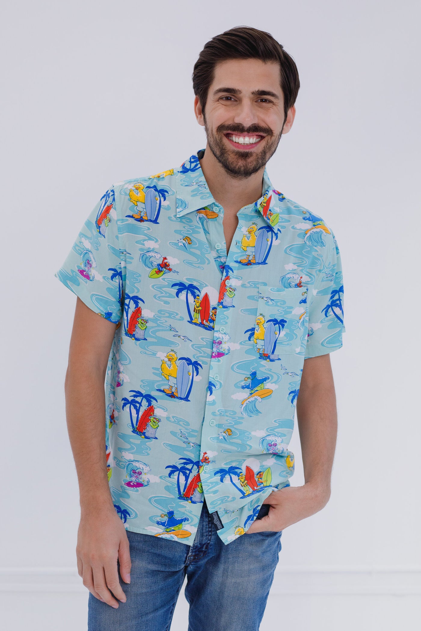 Sesame Street Matching Family Hawaiian Button Down Dress Shirt