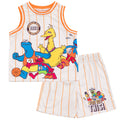 Sesame Street Mesh Jersey Athletic Tank Top and Basketball Shorts Outfit Set