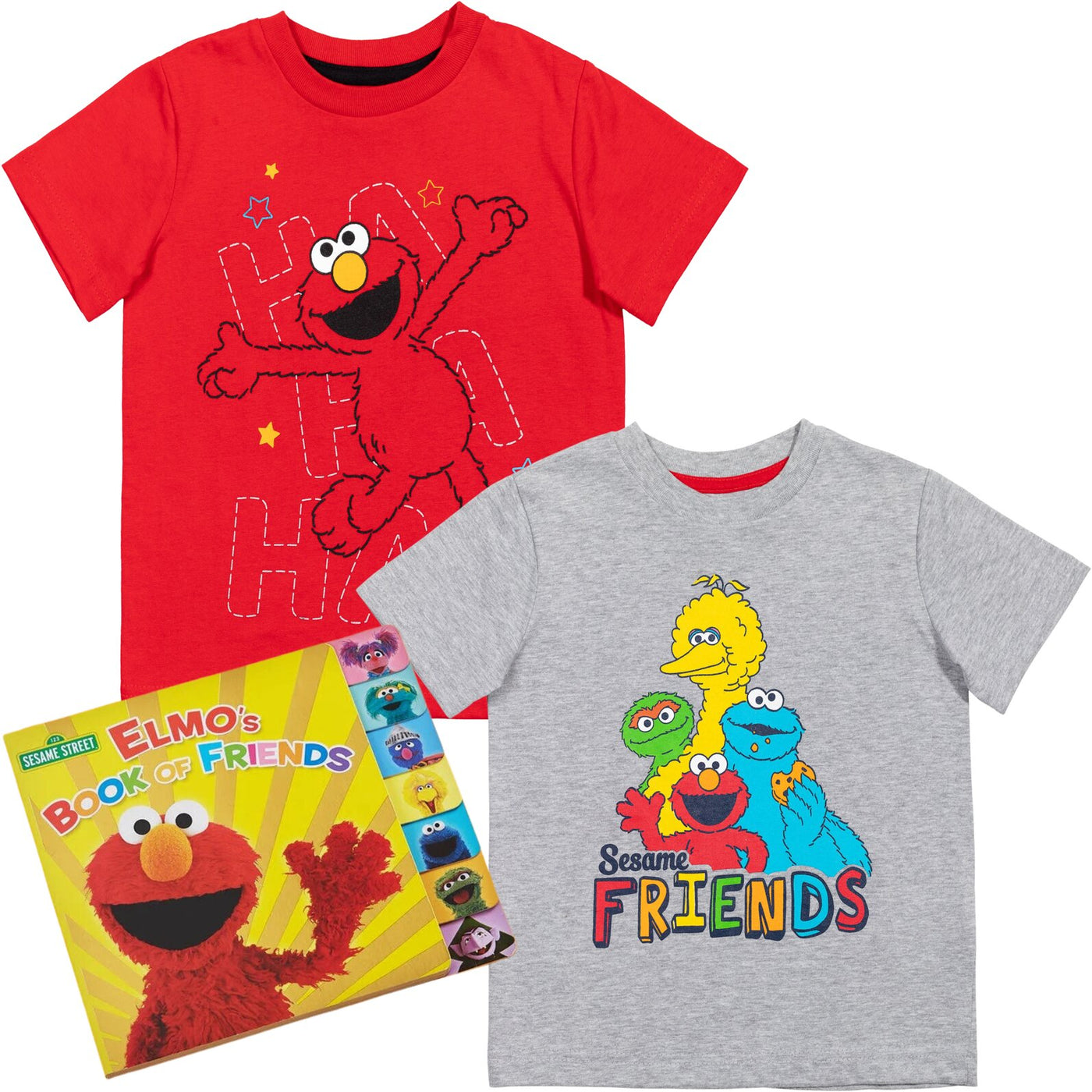 Sesame Street Metallic Print T-Shirts and Book Set