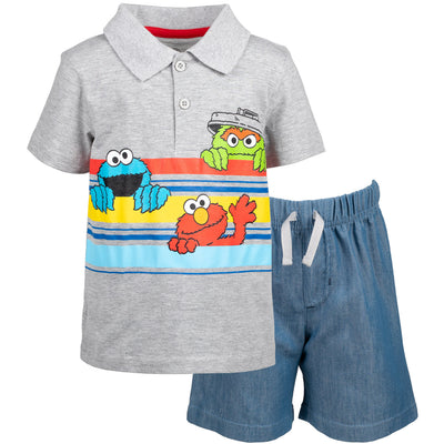Sesame Street Short Sleeve Polo Shirt & Shorts