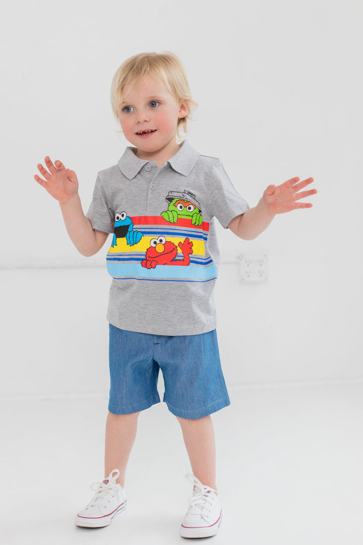 Sesame Street Short Sleeve Polo Shirt & Shorts