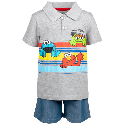 Sesame Street Short Sleeve Polo Shirt & Shorts