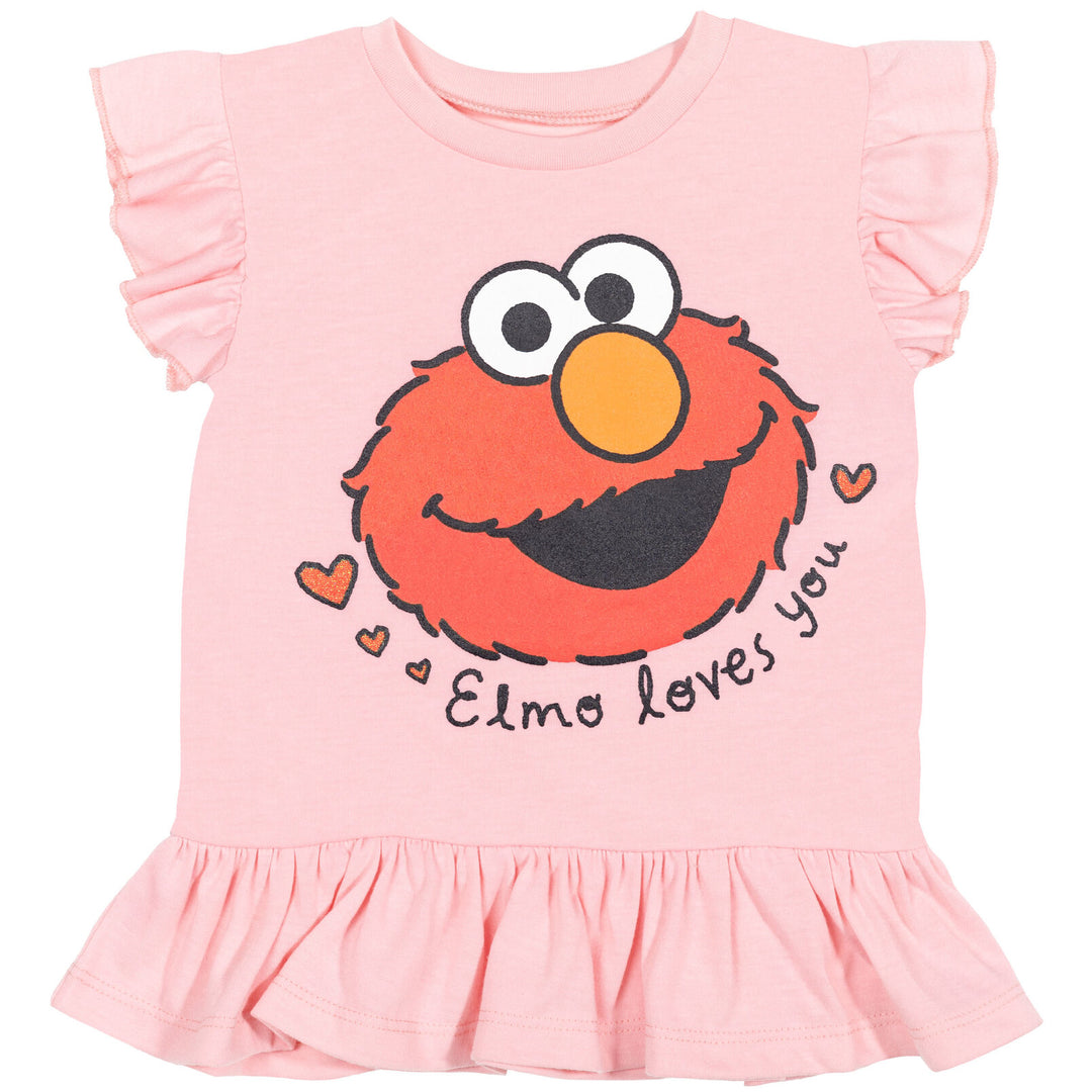 Sesame Street T-Shirt and Bike Shorts Outfit Set