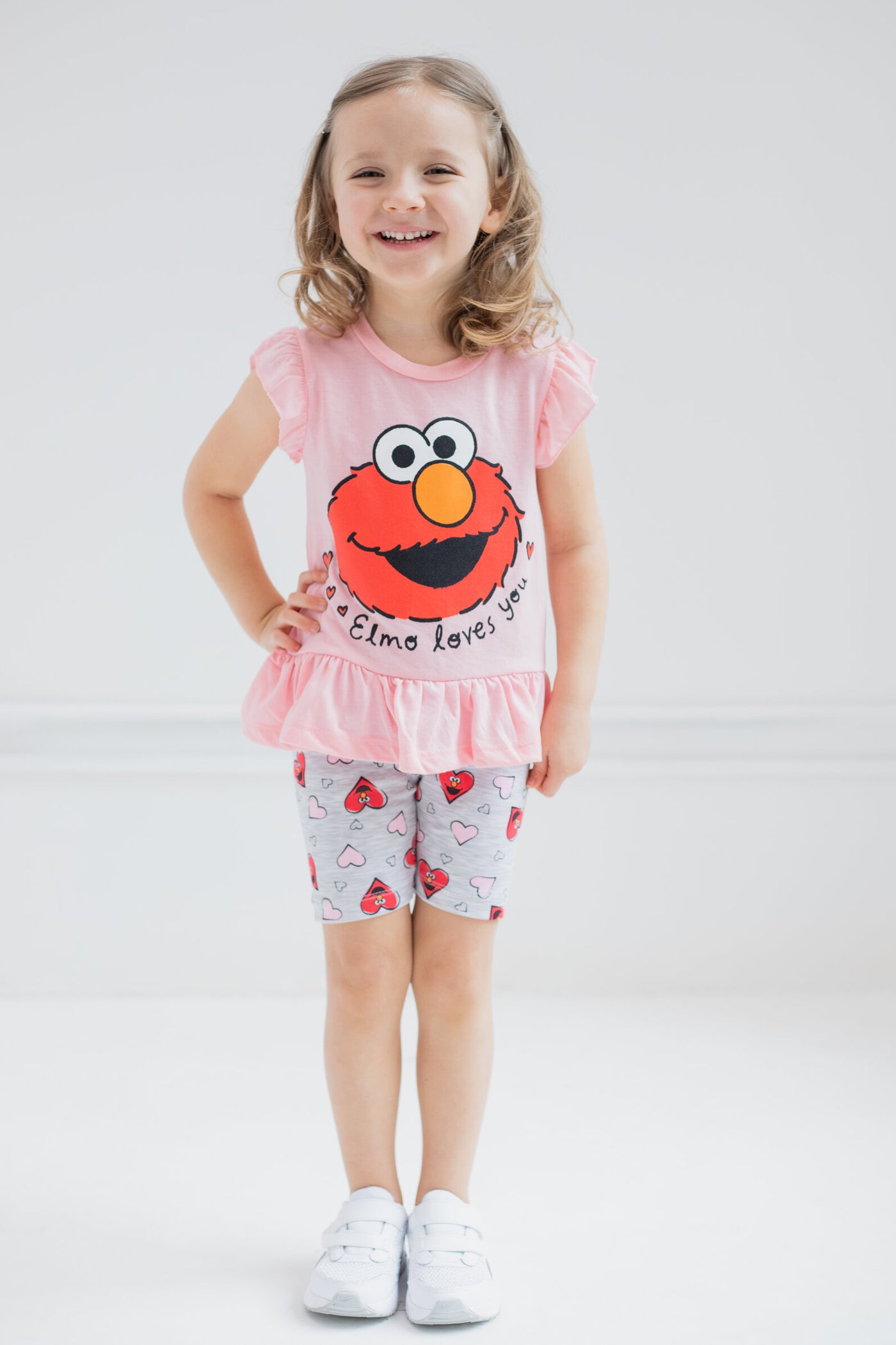 Sesame Street T-Shirt and Bike Shorts Outfit Set