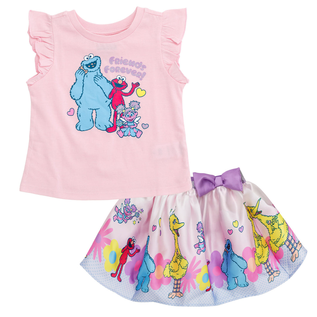Sesame Street T-Shirt and Skirt Set Elmo Cookie Monster Abby Cadabby Pink, Girl's, Size: 24 Months Sesame Street T-Shirt and Skirt Set Elmo Cookie Monster Abby Cadabby Pink, Girl's, Size: 24 Months