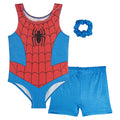 Spider-Man Gymnastics Cosplay Leotard, Shorts and Scrunchie 3 Piece Outfit Set