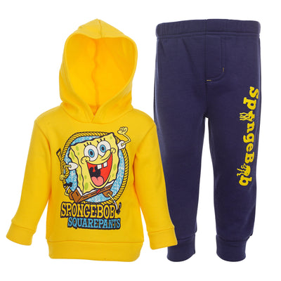 SpongeBob SquarePants - Conjunto de sudadera con capucha y pantalones de forro polar