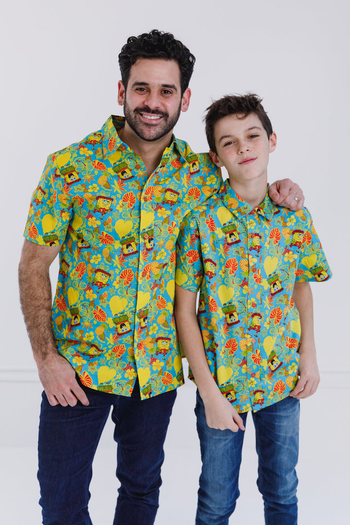 SpongeBob SquarePants Matching Family Hawaiian Button Down Dress Shirt