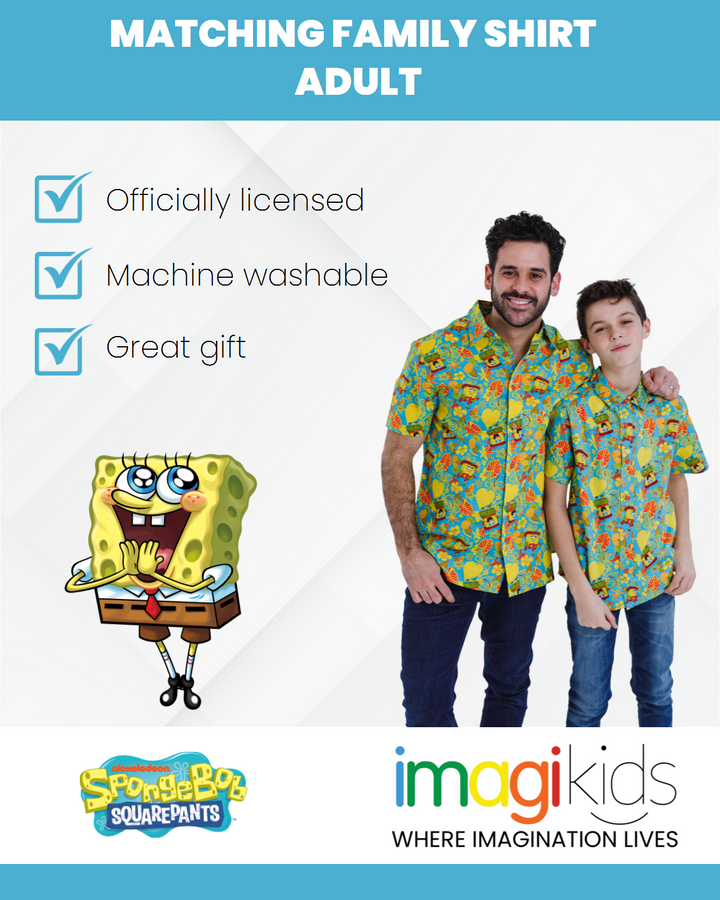 SpongeBob SquarePants Matching Family Hawaiian Button Down Dress Shirt