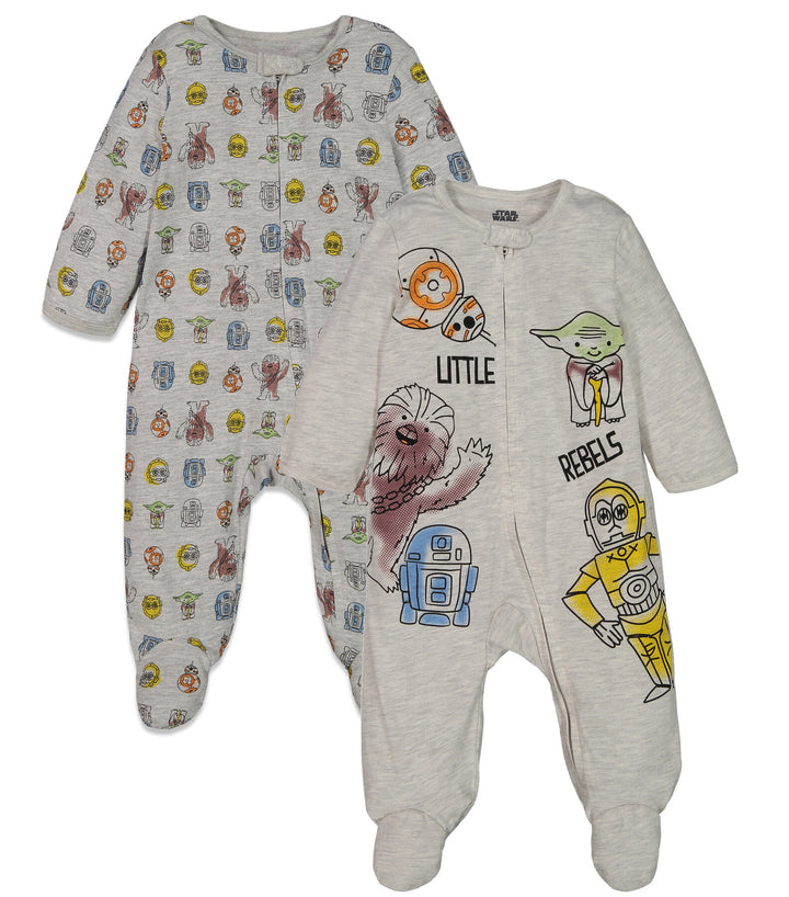 STAR WARS 2 Pack Zip Up Sleep N' Play Coveralls