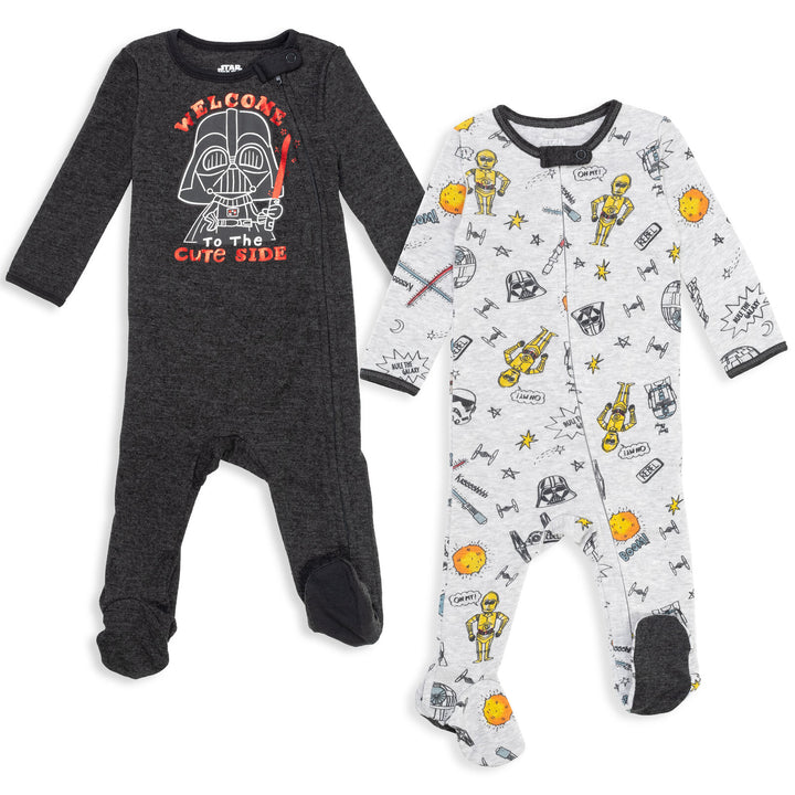 Star Wars 2 Pack Zip Up Long Sleeve Sleep N' Play Coveralls