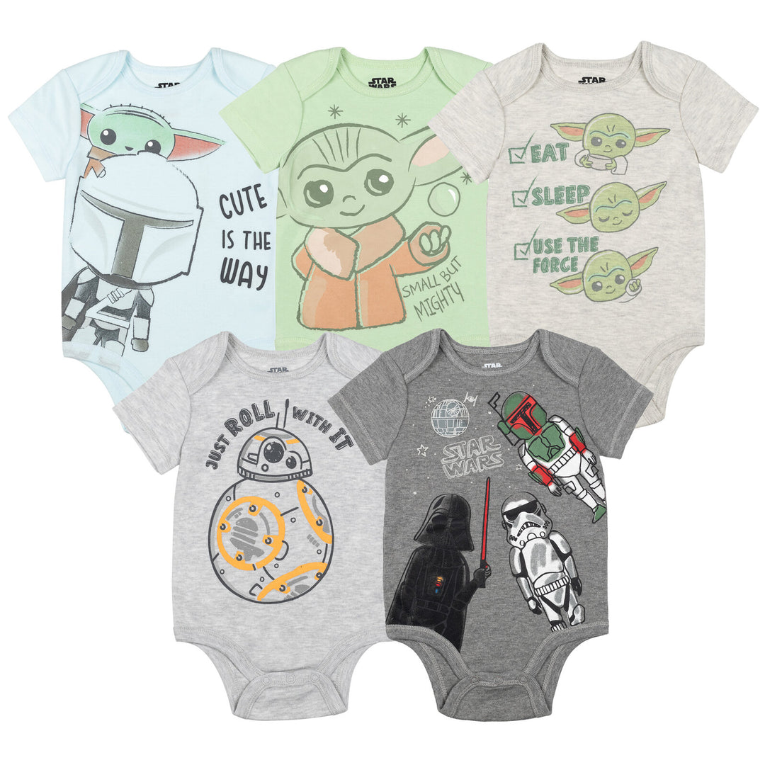 Star Wars Baby Yoda Pack Bodysuits imagikids Baby and Kids