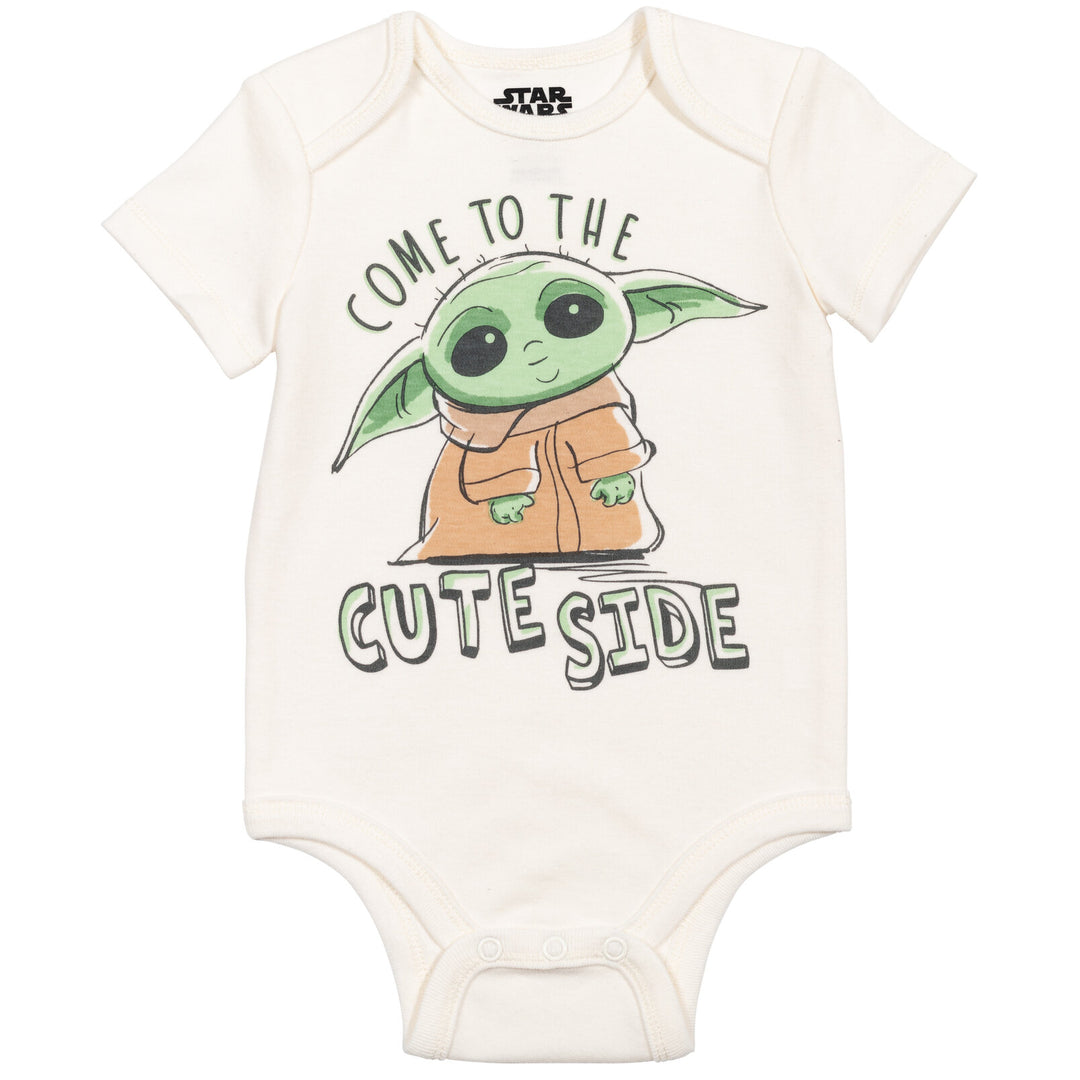 Star Wars The Mandalorian Baby Yoda 3 Piece Outfit Set: Bodysuit Pants Hat