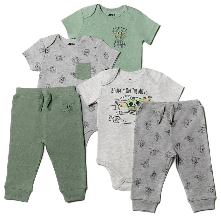 Star Wars Baby Yoda Cuddly Short Sleeve Bodysuits & Jogger Pants