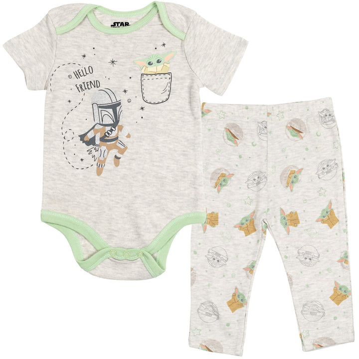 Conjunto de 8 piezas de Star Wars The Mandalorian: Monos Sleep N' Play Overol Pantalones Sombrero Baberos