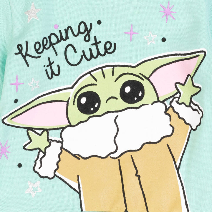 Star Wars Baby Yoda Fleece Sweatshirt Dress and Leggings Outfit Set