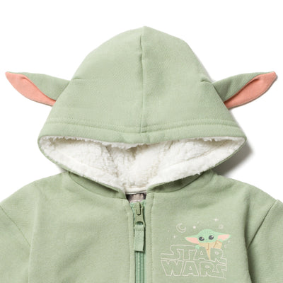 Star Wars Baby Yoda Fleece Zip Up Cosplay Hoodie