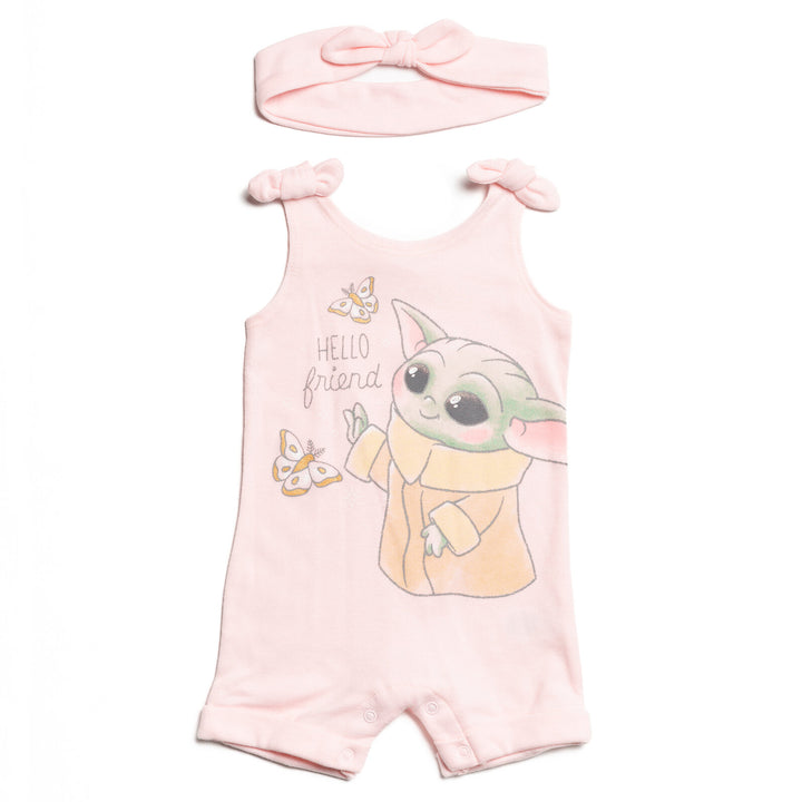 Star Wars Baby Yoda Snap Romper and Headband