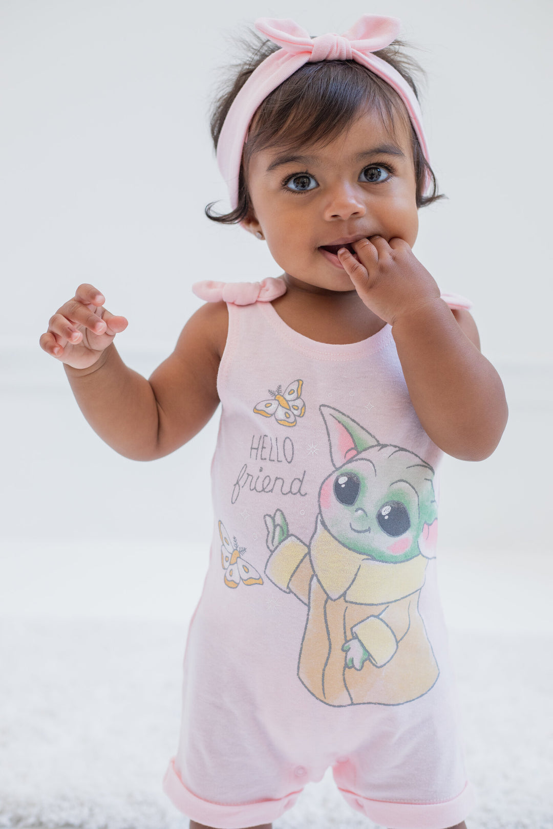 Star Wars Baby Yoda Snap Romper and Headband