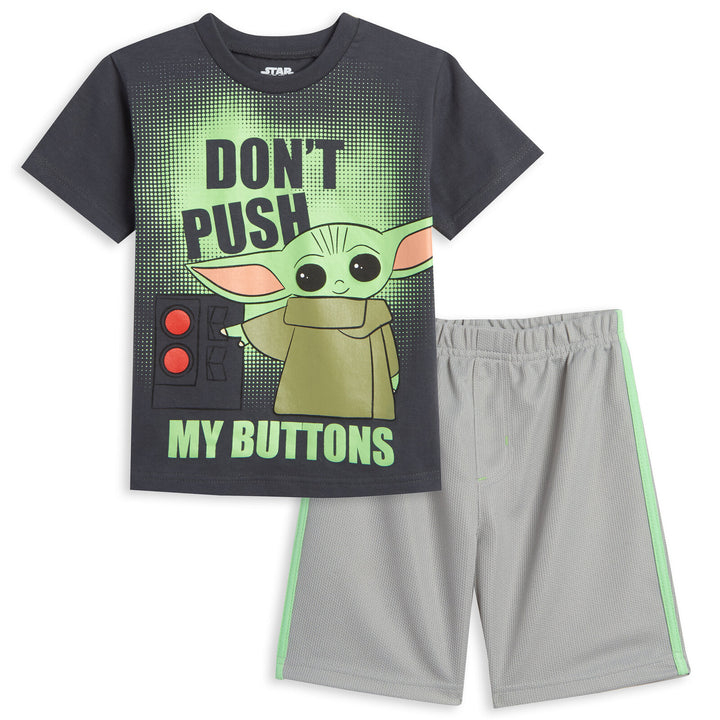 Star Wars The Mandalorian Grogu Athletic T-Shirt & Mesh Shorts Outfit Set