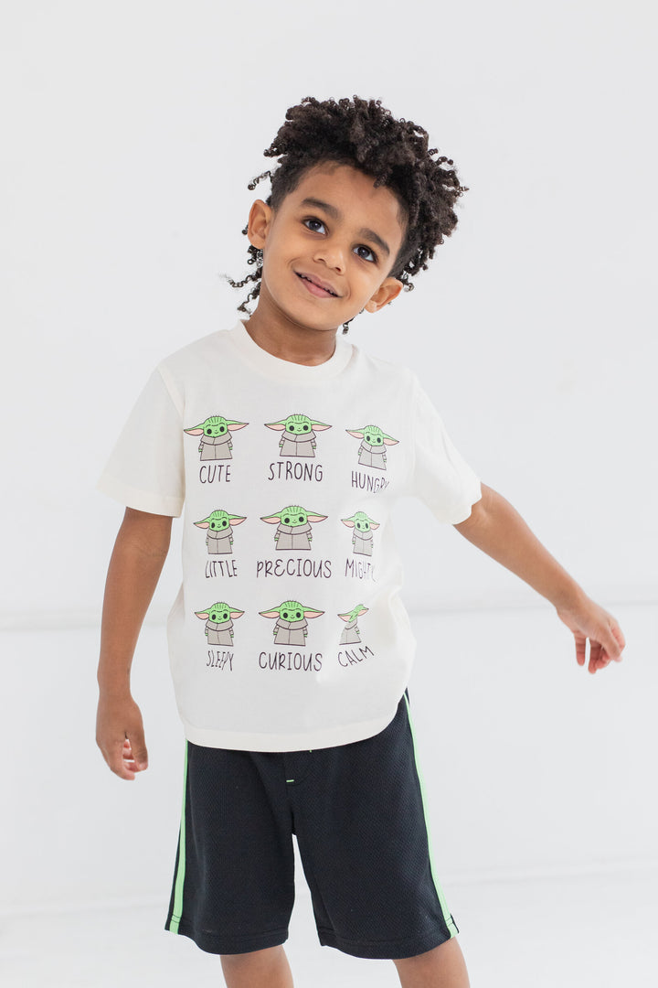 Star Wars Baby Yoda T-Shirt and Mesh Shorts Outfit Set