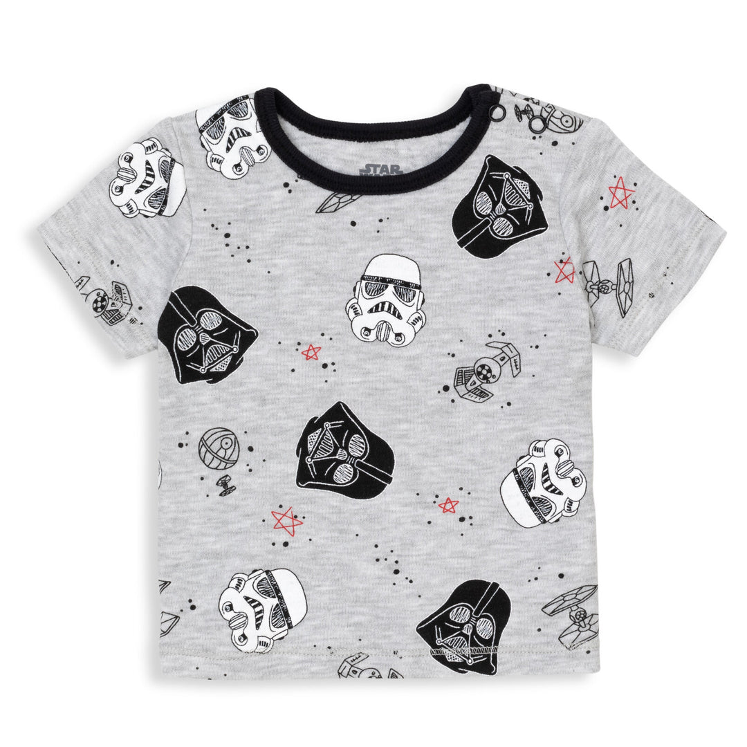 STAR WARS French Terry Short Overalls T-Shirt and Hat 3 Piece Outfit Set