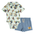 Star Wars Hawaiian Button-Down Bodysuit and French Terry Shorts Outfit Set