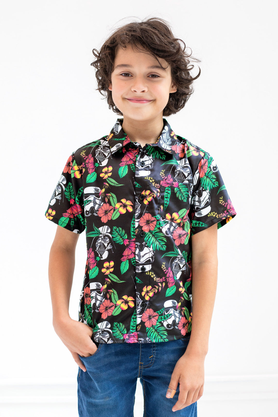 star wars dress shirt RSVLTS Gray Star Wars Happy Hothidays KUNUFLEX Button-Down Shirt Size: Extra Small