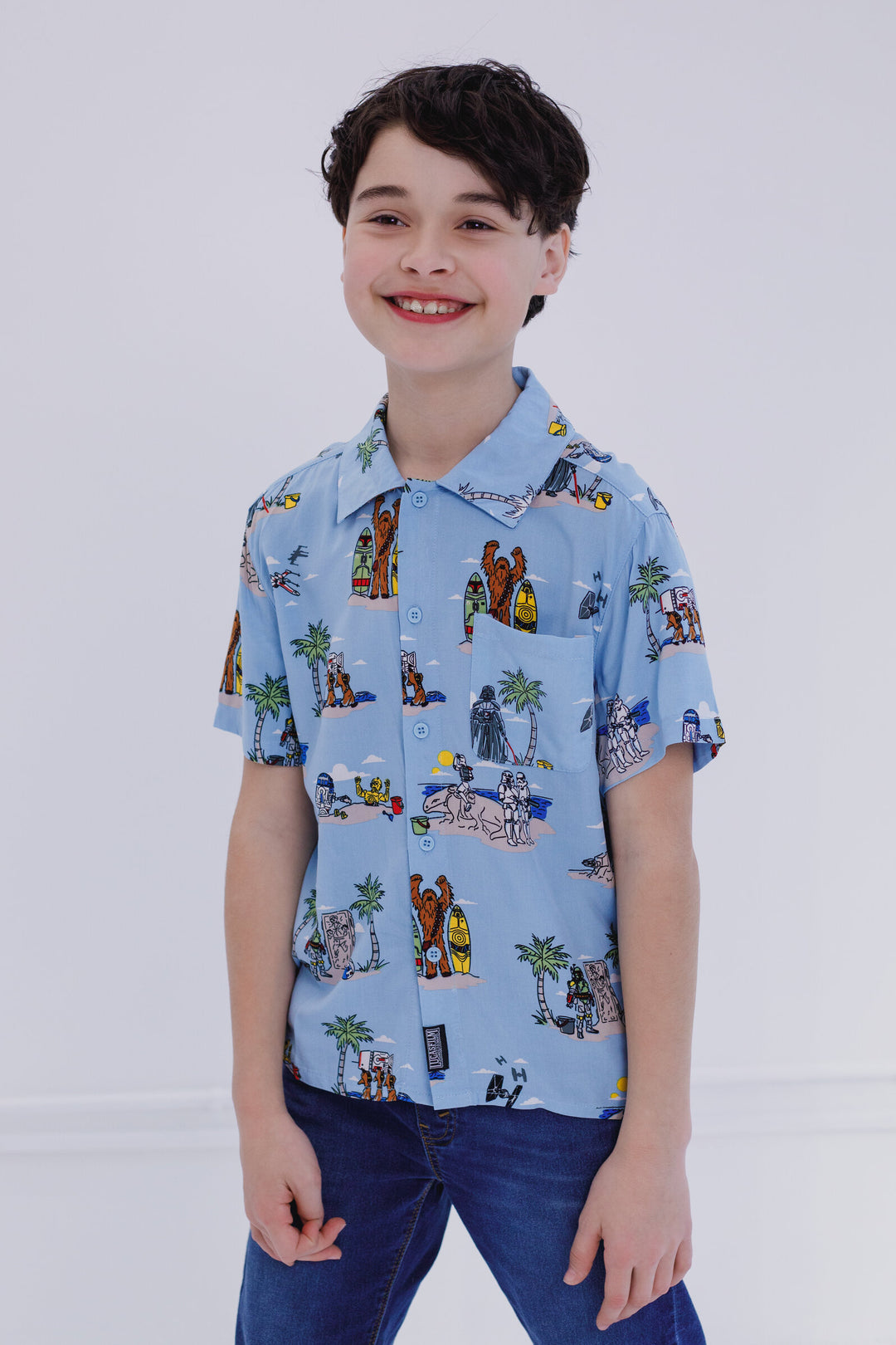 Star Wars Darth Vader Boba Fett Stormtrooper Big Boys Matching Family Hawaiian Button Down Shirt Boy's Button Down 14-16 Star Wars Darth Vader Boba Fett Stormtrooper Big Boys Matching Family Hawaiian Button Down Shirt Boy's Button Down 14-16