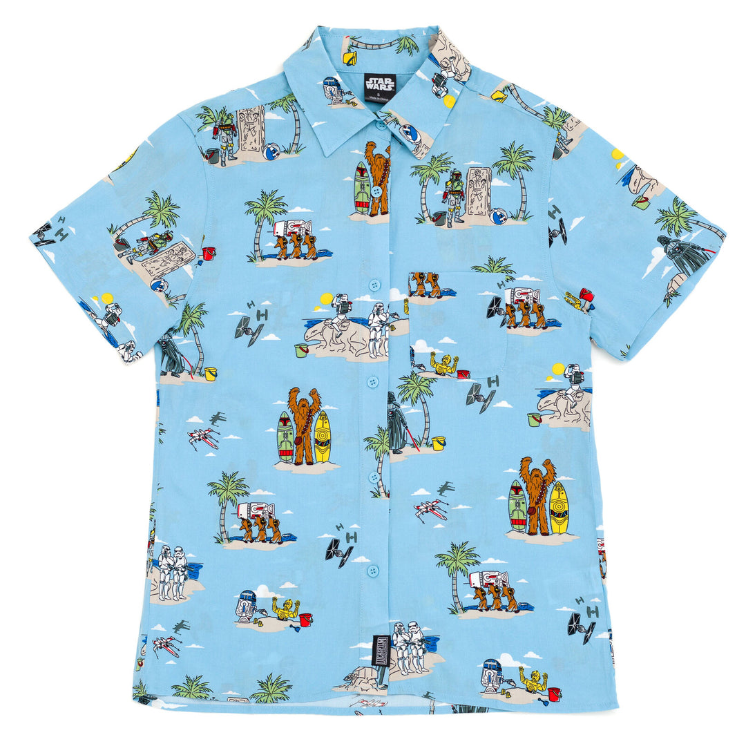STAR WARS Matching Family Hawaiian Button Down Dress Shirt – imagikids STAR WARS Matching Family Hawaiian Button Down Dress Shirt – imagikids